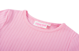 SOMEONE - Cropped Shirt Regi - Pink