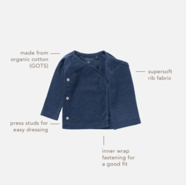 Noppies Baby U Tee overlap LS rib Nanyuki Navy Melange