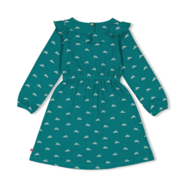 JUBEL Jubel Jurk ruches AOP - Girls Club Teal