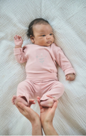 Petite Maison- Seg rib jersey broek- Pastel roze