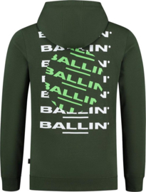 BALLIN’ Rotated Logo Hoodie Green