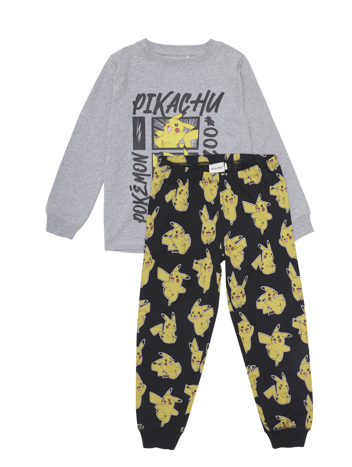 Minymo Jongens pyjama Pokemon - Licht grijze melange