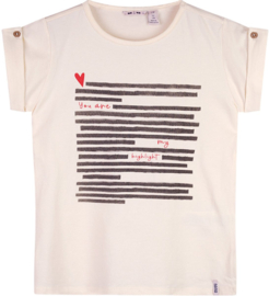 NoNo zomer t-shirt - ivoor wit - fancy mouw - Kiki