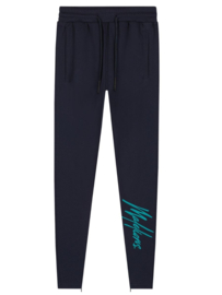 Malelions Junior Signature Trackpants Navy/Turquoise