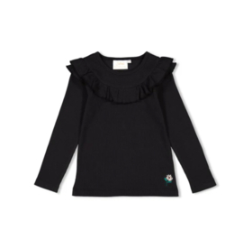 Jubel Longsleeve ruches - Girls Club Antraciet