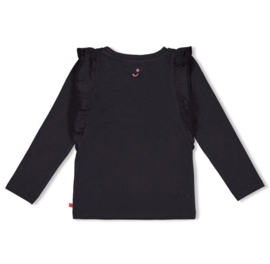 Jubel longsleeve met ruches anthracite  Queen Of Hearts 91600438