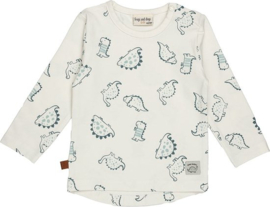 Frogs and Dogs - Dino AOP T-shirt LS | White Alyssum