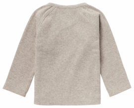 Noppies Baby U Tee overlap LS rib Nanyuki Taupe Melange