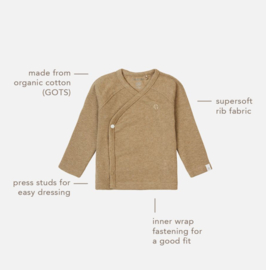 Noppies Baby U Tee overlap LS rib Nanyuki Light Green Melange