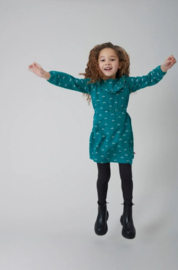 JUBEL Jubel Jurk ruches AOP - Girls Club Teal