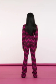 Geisha - Broek zigzag - Fuchsia/burgundy
