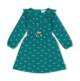 JUBEL Jubel Jurk ruches AOP - Girls Club Teal