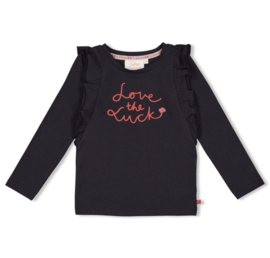 Jubel longsleeve met ruches anthracite  Queen Of Hearts 91600438