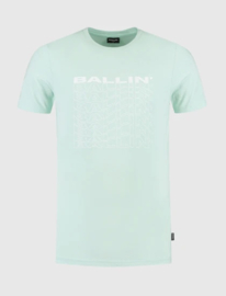 Ballin Waved logo print T-shirt mint