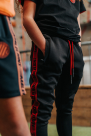 Malelions Junior Sport Striker Trackpants Black/Neon Red