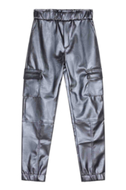 Indian  Blue Jeans Vegan leather broek  dark silver 970042