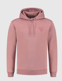 PUREWHITE Hoodie with floral back embroidery clay pink