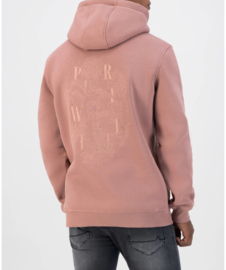 PUREWHITE Hoodie with floral back embroidery clay pink