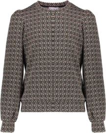 Geisha - Top jacquard - Black/sand