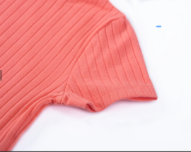 SOMEONE - Cropped Shirt Regi - Coral