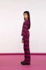 Geisha - Broek zigzag - Fuchsia/burgundy