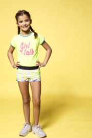 B.Nosy meisjes t-shirt Girl Talk Safety Yellow