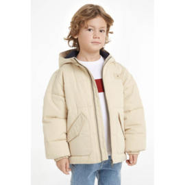 Tommy Hilfiger gewatteerde winterjas ivoor Wit