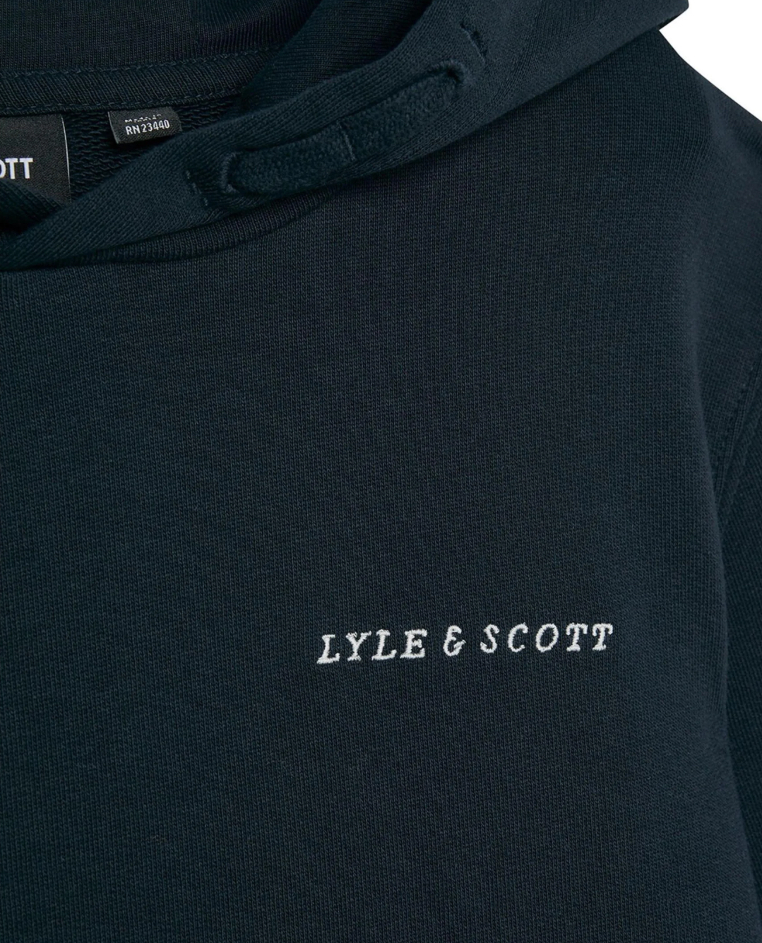 LYLE & SCOTT Script embroidered hoodie navy