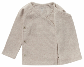 Noppies Baby U Tee overlap LS rib Nanyuki Taupe Melange