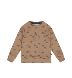 Dirkje boys shirt brown aeroplane ribbed P54600