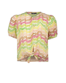 Like Flo Multi Blouse Fancy Woven Rainbow Knotted Blouse 5130