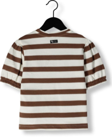 Indian Blue Jeans T-shirt Striped Puffed Sleeve