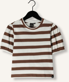 Indian Blue Jeans T-shirt Striped Puffed Sleeve