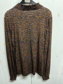 Geisha shirt 22527k black/cognac