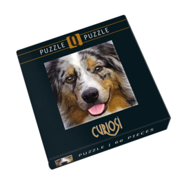 Curiosi Q-puzzel (moeilijke stukjes) - Dier - Australian Shepherd (66 stukjes)