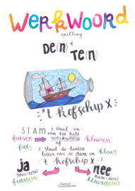 A4 poster - Werkwoordspelling - Te(n) of De(n) - 't Kofschip x