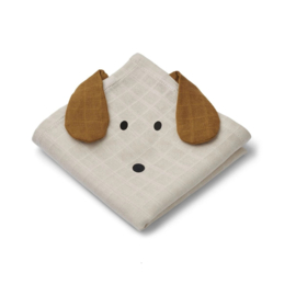 Liewood Hannah muslin cloth dog 2-pack Dog / sandy mix