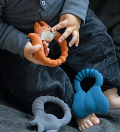 Natruba Teether - Natural Rubber - Fox - Orange