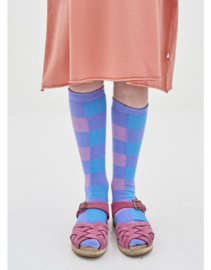 Repose knee socks kniesokken purple bb check mt 31-34