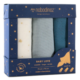 Nobodinoz Hydrofiele Doeken Blue 3-pack