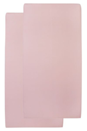 2-pack ledikant hoeslaken Meyco Old pink 60x120 cm