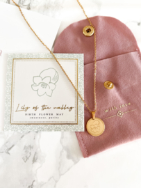 May-Lily birth flower necklace gold