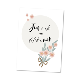 Postcard Juf & ik = dikke mik