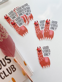 Lama sticker  -Good vibes only-