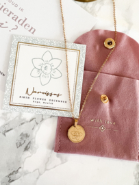 December-Narcissus birth flower necklace gold