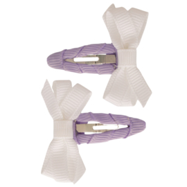 Baby haarspeldjes met twist en linten strik - lilac fever