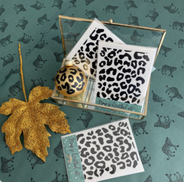 Kerstbal stickers leopard