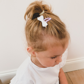 Baby haarspeldjes met twist en linten strik - lilac fever