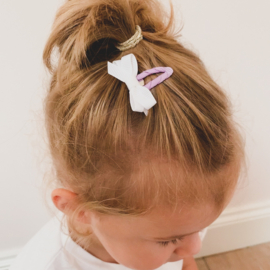 Baby haarspeldjes met twist en linten strik - lilac fever