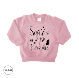 Mijn eerste kerstmis sweater "Roze"